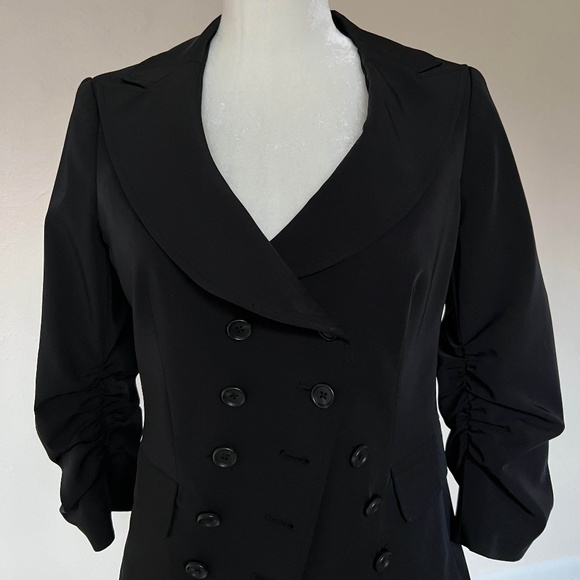 VINTAGE Elizabeth and James blazer - black, double breasted, ruched sleeves - Picture 5 of 16